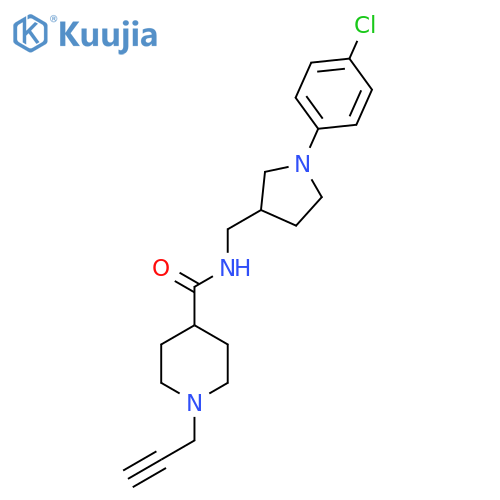 N-{[1-(4-chlorophenyl)pyrrolidin-3-yl]methyl}-1-(prop-2-yn-1-yl)piperidine-4-carboxamide structure