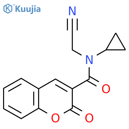 N-(cyanomethyl)-N-cyclopropyl-2-oxo-2H-chromene-3-carboxamide structure