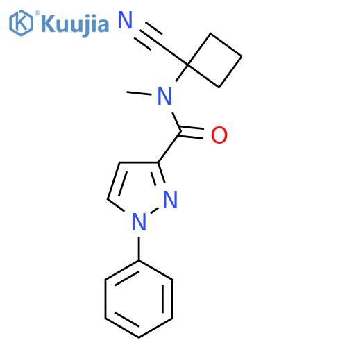 N-(1-cyanocyclobutyl)-N-methyl-1-phenyl-1H-pyrazole-3-carboxamide structure