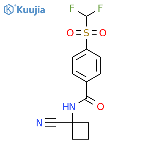 N-(1-cyanocyclobutyl)-4-difluoromethanesulfonylbenzamide structure