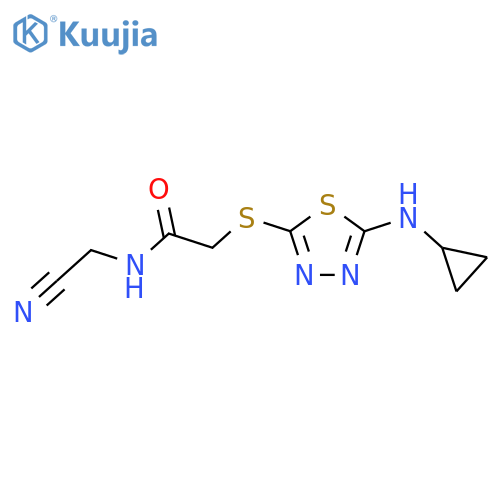 N-(cyanomethyl)-2-{5-(cyclopropylamino)-1,3,4-thiadiazol-2-ylsulfanyl}acetamide structure