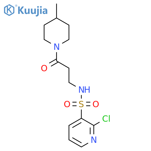 2-chloro-N-[3-(4-methylpiperidin-1-yl)-3-oxopropyl]pyridine-3-sulfonamide structure