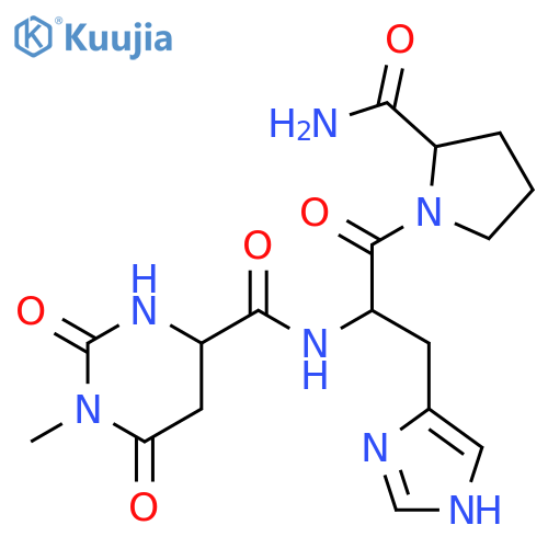 L-Prolinamide,N-[[(4R)-hexahydro-1-methyl-2,6-dioxo-4-pyrimidinyl]carbonyl]-L-histidyl- structure