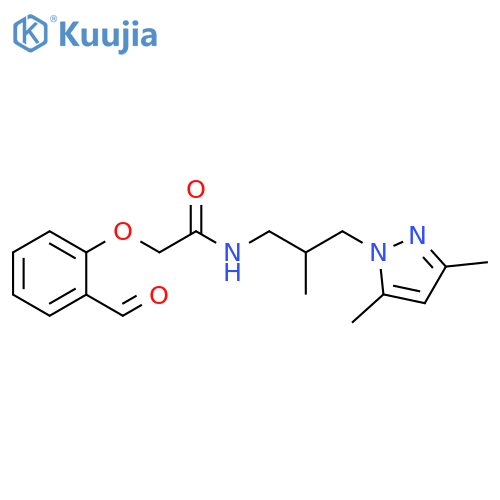 N-[3-(3,5-Dimethyl-1H-pyrazol-1-yl)-2-methylpropyl]-2-(2-formylphenoxy)acetamide structure