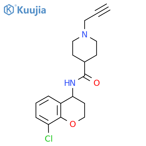 N-(8-chloro-3,4-dihydro-2H-1-benzopyran-4-yl)-1-(prop-2-yn-1-yl)piperidine-4-carboxamide structure