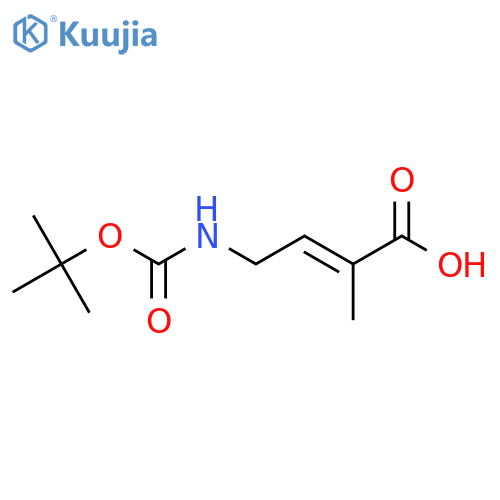 (2E)-4-{(tert-butoxy)carbonylamino}-2-methylbut-2-enoic acid structure