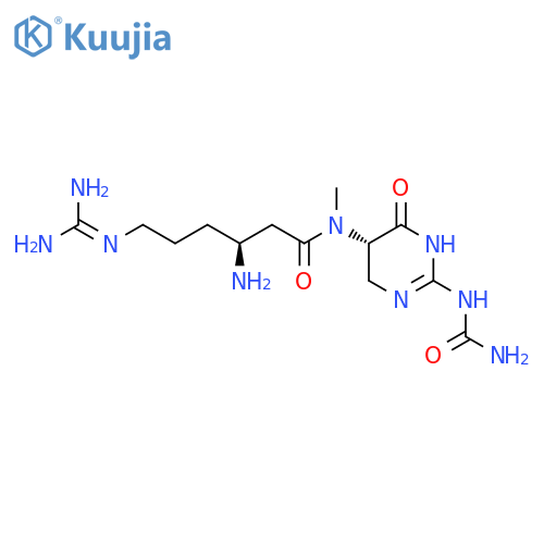 Hexanamide,3-amino-N-[(5S)-2-[(aminocarbonyl)amino]-1,4,5,6-tetrahydro-6-oxo-5-pyrimidinyl]-6-[(aminoiminomethyl)amino]-N-methyl-,(3S)- structure