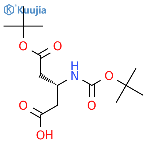 (3R)-5-[(2-Methylpropan-2-yl)oxy]-3-[(2-methylpropan-2-yl)oxycarbonylamino]-5-oxopentanoic acid structure