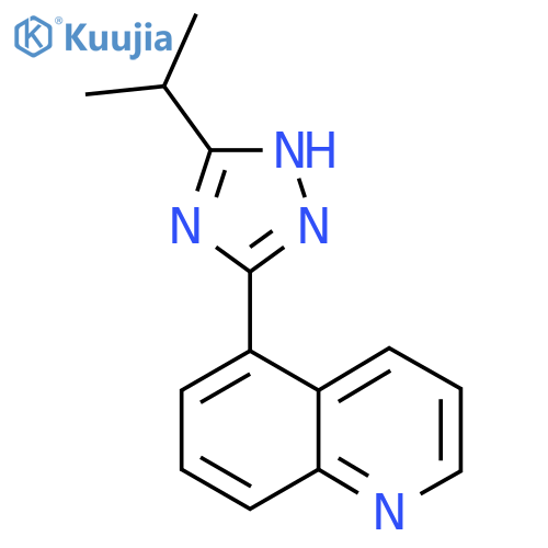 5-5-(propan-2-yl)-1H-1,2,4-triazol-3-ylquinoline structure