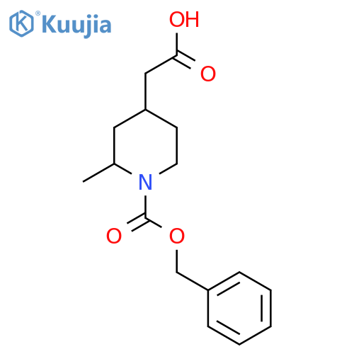 2-{1-[(benzyloxy)carbonyl]-2-methylpiperidin-4-yl}acetic acid structure
