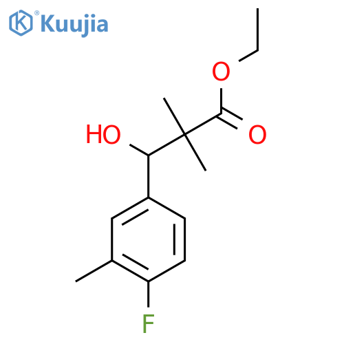 Ethyl 3-(4-fluoro-3-methylphenyl)-3-hydroxy-2,2-dimethylpropanoate structure