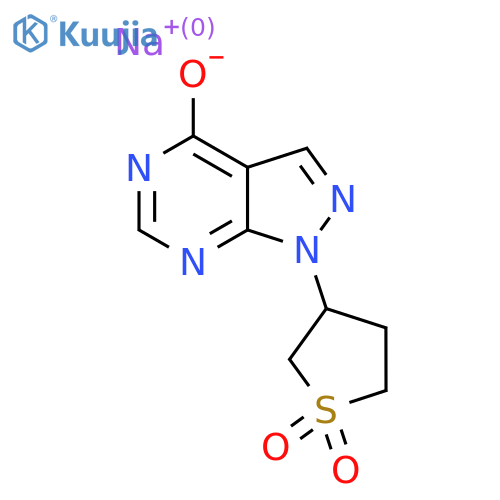 1-(1,1-dioxothiolan-3-yl)-5H-pyrazolo[3,4-d]pyrimidin-4-one;sodium salt structure