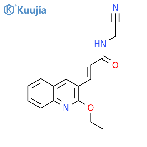 N-(cyanomethyl)-3-(2-propoxyquinolin-3-yl)prop-2-enamide structure