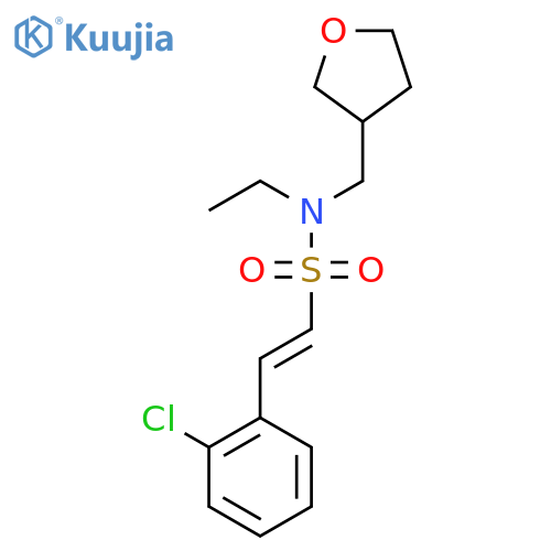 2-(2-chlorophenyl)-N-ethyl-N-[(oxolan-3-yl)methyl]ethene-1-sulfonamide structure