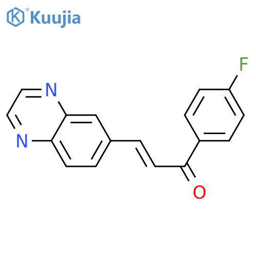 (E)-1-(4-fluorophenyl)-3-quinoxalin-6-ylprop-2-en-1-one structure