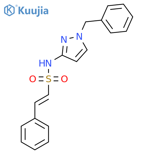 N-(1-benzyl-1H-pyrazol-3-yl)-2-phenylethene-1-sulfonamide structure