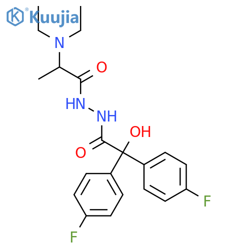 Benzeneacetic acid,4-fluoro-a-(4-fluorophenyl)-a-hydroxy-,2-[2-(diethylamino)-1-oxopropyl]hydrazide structure