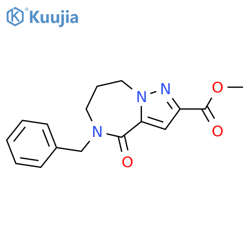 methyl 5-benzyl-4-oxo-4H,5H,6H,7H,8H-pyrazolo[1,5-a][1,4]diazepine-2-carboxylate structure