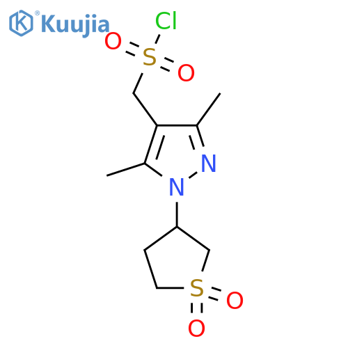 1-(1,1-dioxo-1lambda6-thiolan-3-yl)-3,5-dimethyl-1H-pyrazol-4-ylmethanesulfonyl chloride structure