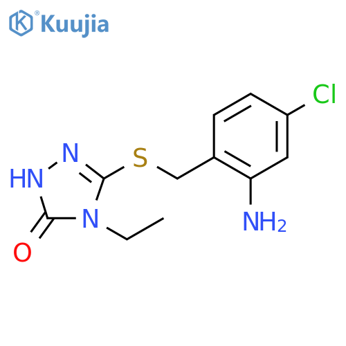 3-{(2-amino-4-chlorophenyl)methylsulfanyl}-4-ethyl-4,5-dihydro-1H-1,2,4-triazol-5-one structure