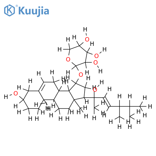 (E)-15beta-O-(beta-D-xylopyranosyl)ergosta-5,22-diene-3beta,16beta-diol structure