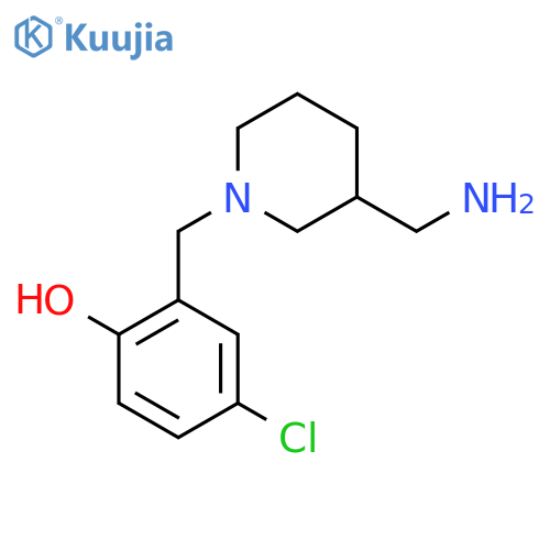 2-{[3-(aminomethyl)piperidin-1-yl]methyl}-4-chlorophenol structure