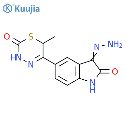 1H-Indole-2,3-dione,5-(3,6-dihydro-6-methyl-2-oxo-2H-1,3,4-thiadiazin-5-yl)-, 3-hydrazone structure