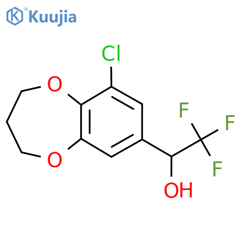1-(9-chloro-3,4-dihydro-2H-1,5-benzodioxepin-7-yl)-2,2,2-trifluoroethan-1-ol structure