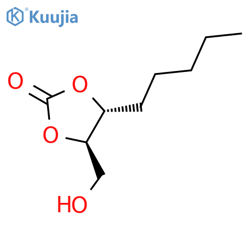 1,3-Dioxolan-2-one, 4-(hydroxymethyl)-5-pentyl-, (4R-trans)- structure
