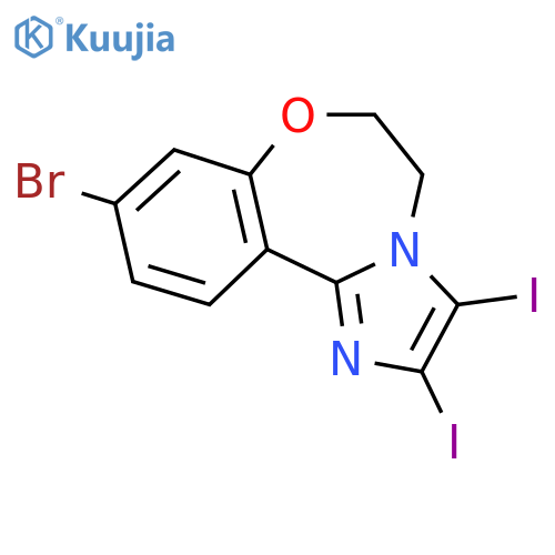 9-Bromo-2,3-diiodo-5,6-dihydrobenzofimidazo1,2-d1,4oxazepine structure