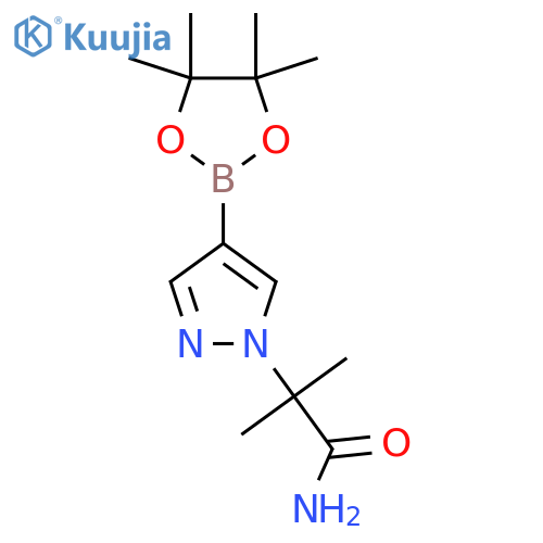2-methyl-2-[4-(4,4,5,5-tetramethyl-1,3,2-dioxaborolan-2-yl)-1H-pyrazol-1-yl]propanamide structure