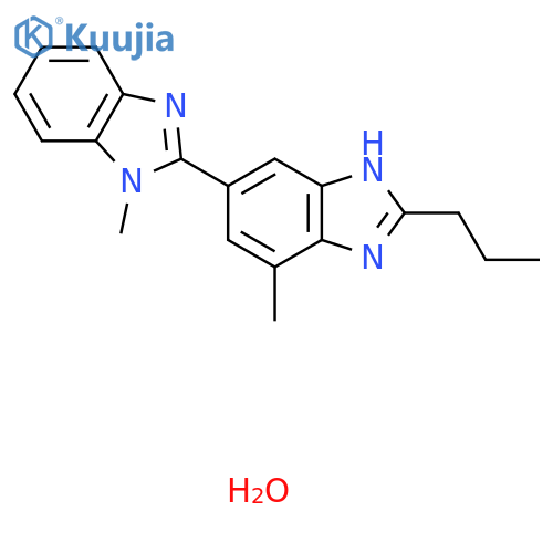 4-Methyl-6-(1-methyl-1H-benzimidazol-2-yl)-2-propyl-1H-benzimidazole monohydrate structure