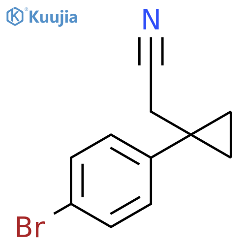 2-1-(4-bromophenyl)cyclopropylacetonitrile structure