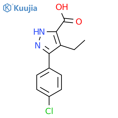 5-(4-Chloro-phenyl)-4-ethyl-2H-pyrazole-3-carboxylic acid structure