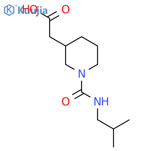 2-{1-[(2-Methylpropyl)carbamoyl]piperidin-3-yl}acetic acid structure