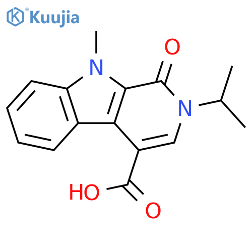 2-isopropyl-9-methyl-1-oxo-2,9-dihydro-1H-beta-carboline-4-carboxylic acid structure