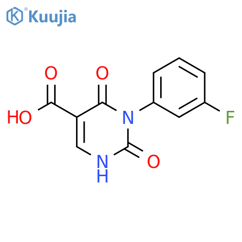 3-(3-fluorophenyl)-2,4-dioxo-1,2,3,4-tetrahydropyrimidine-5-carboxylic acid structure