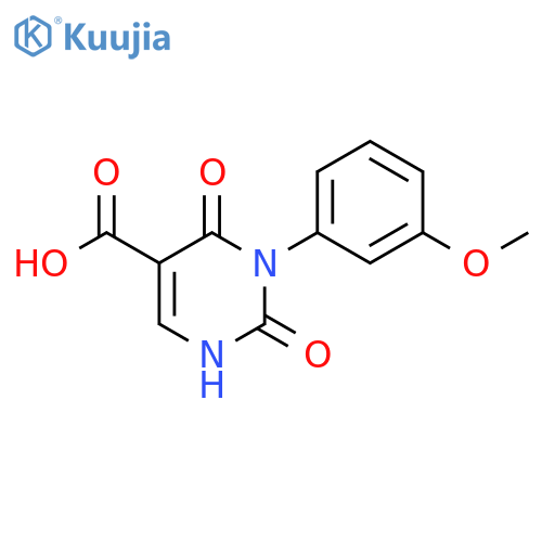 3-(3-methoxyphenyl)-2,4-dioxo-1,2,3,4-tetrahydropyrimidine-5-carboxylic acid structure