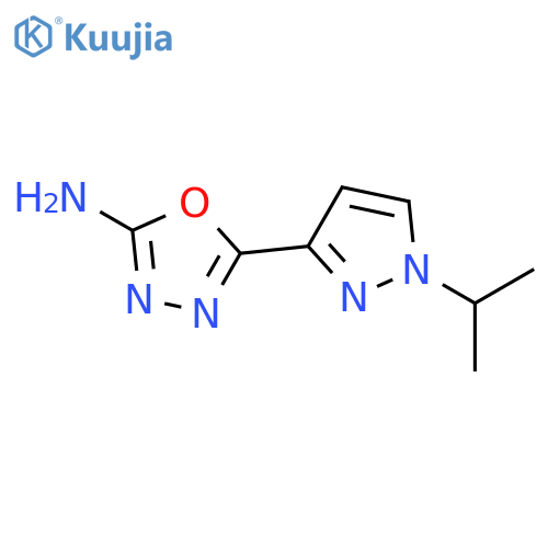 5-[1-(propan-2-yl)-1H-pyrazol-3-yl]-1,3,4-oxadiazol-2-amine structure