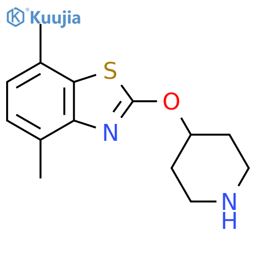 4,7-dimethyl-2-(piperidin-4-yloxy)-1,3-benzothiazole structure
