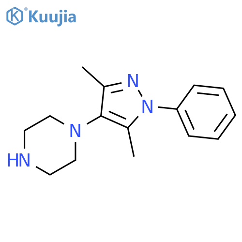 1-(3,5-dimethyl-1-phenyl-1H-pyrazol-4-yl)piperazine structure