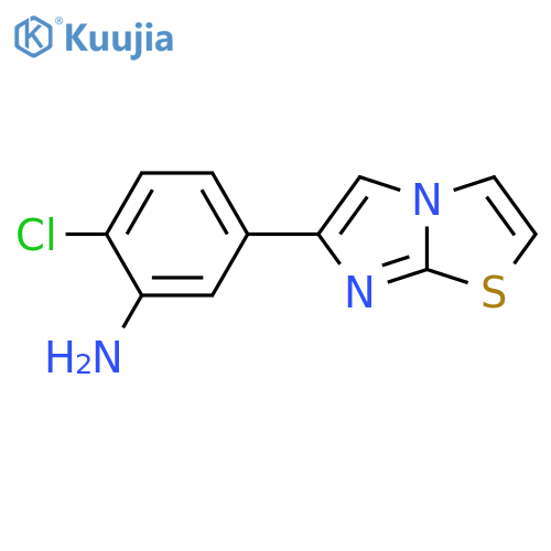 (2-chloro-5-imidazo[2,1-b][1,3]thiazol-6-ylphenyl)amine structure
