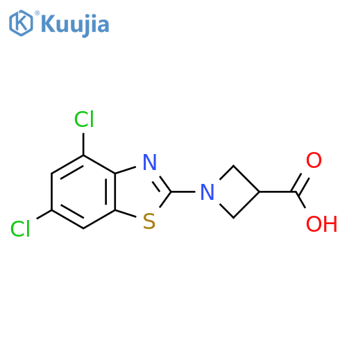 1-(4,6-Dichloro-1,3-benzothiazol-2-yl)azetidine-3-carboxylic acid structure
