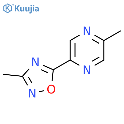 2-methyl-5-(3-methyl-1,2,4-oxadiazol-5-yl)pyrazine structure