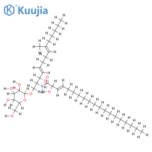 (2R,3E)-2-hydroxy-N-[(2S,3R,4E,8E)-1-beta-D-glucopyranosyloxy-3-hydroxy-9-methyltetradeca-4,8-dien-2-yl]nonadec-3-enamide structure