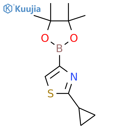 2-cyclopropyl-4-(4,4,5,5-tetramethyl-1,3,2-dioxaborolan-2-yl)thiazole structure