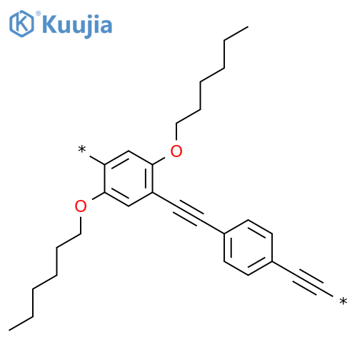 Poly[[2,5-bis(hexyloxy)-1,4-phenylene]-1,2-ethynediyl-1,4-phenylene-1,2-ethynediyl] structure