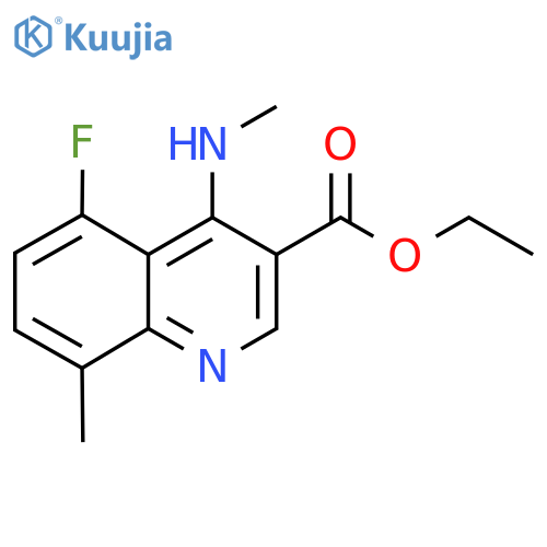 Ethyl 5-fluoro-8-methyl-4-(methylamino)quinoline-3-carboxylate structure