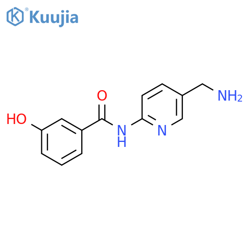 N-[5-(aminomethyl)pyridin-2-yl]-3-hydroxybenzamide structure