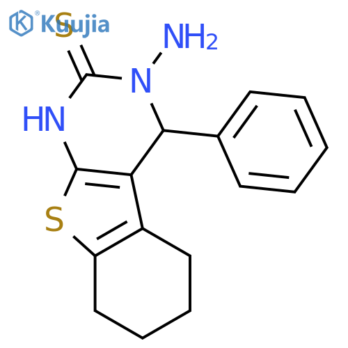 [1]Benzothieno[2,3-d]pyrimidine-2(1H)-thione,3-amino-3,4,5,6,7,8-hexahydro-4-phenyl- structure